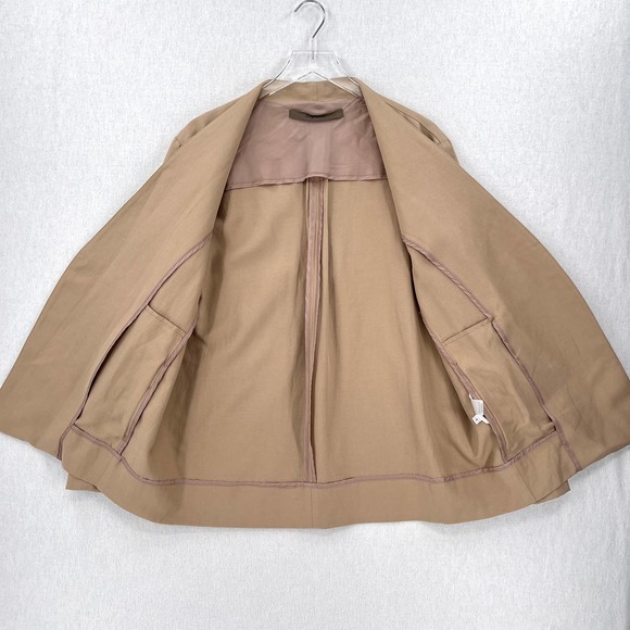 ENZA COSTA Twill Belted Jacket Womens Small Clay Tan Linen Blazer Wrap NEW - Picture 11 of 16